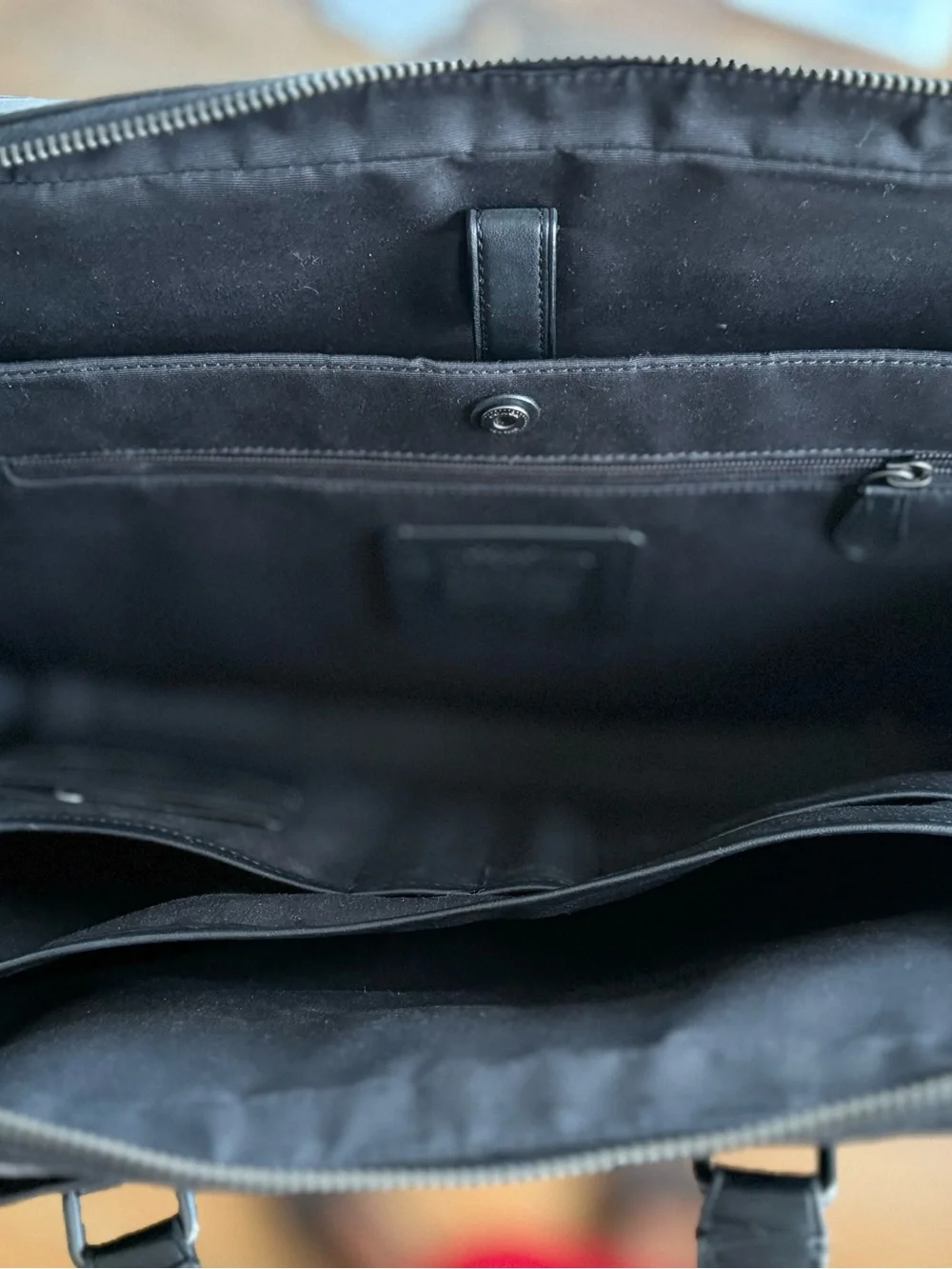 Coach Black Embossed Signature Leather Satchel